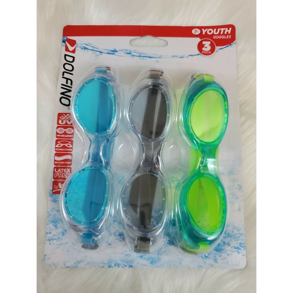 DOLFINO 3 PACK YOUTH (7+) SWIM GOGGLES